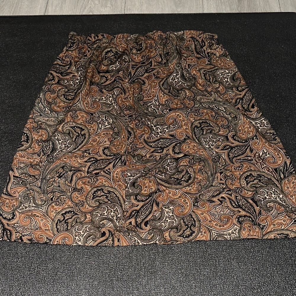 Blair A-Line Skirt in Brown and Black Paisley size large